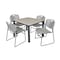 Kee/Zeng Square Mocha Table/4 Gray Chairs, Square, 42", 42" W, 29" H, Maple TB4242PLBPBK44GY - alternate 1